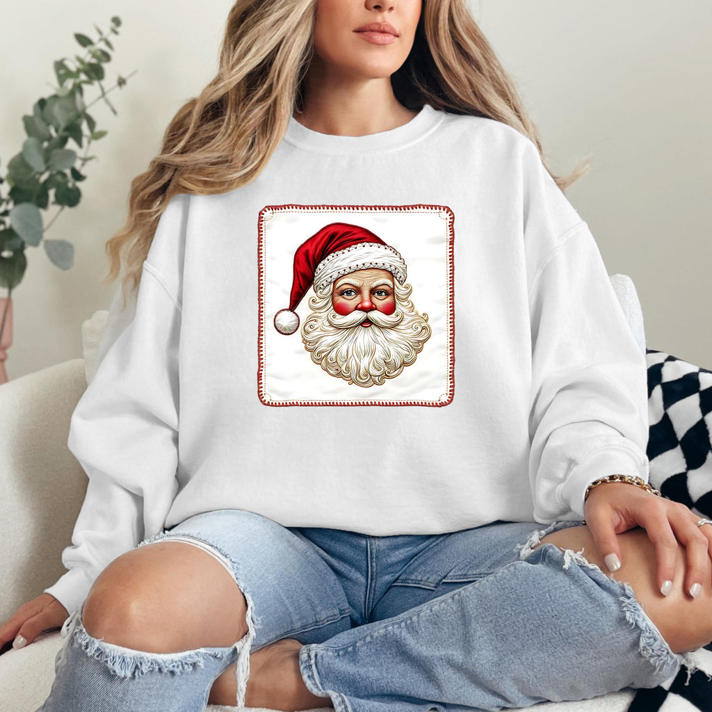 Vintage Santa Claus Face Art: Detailed Christmas PNG (Digital Download)