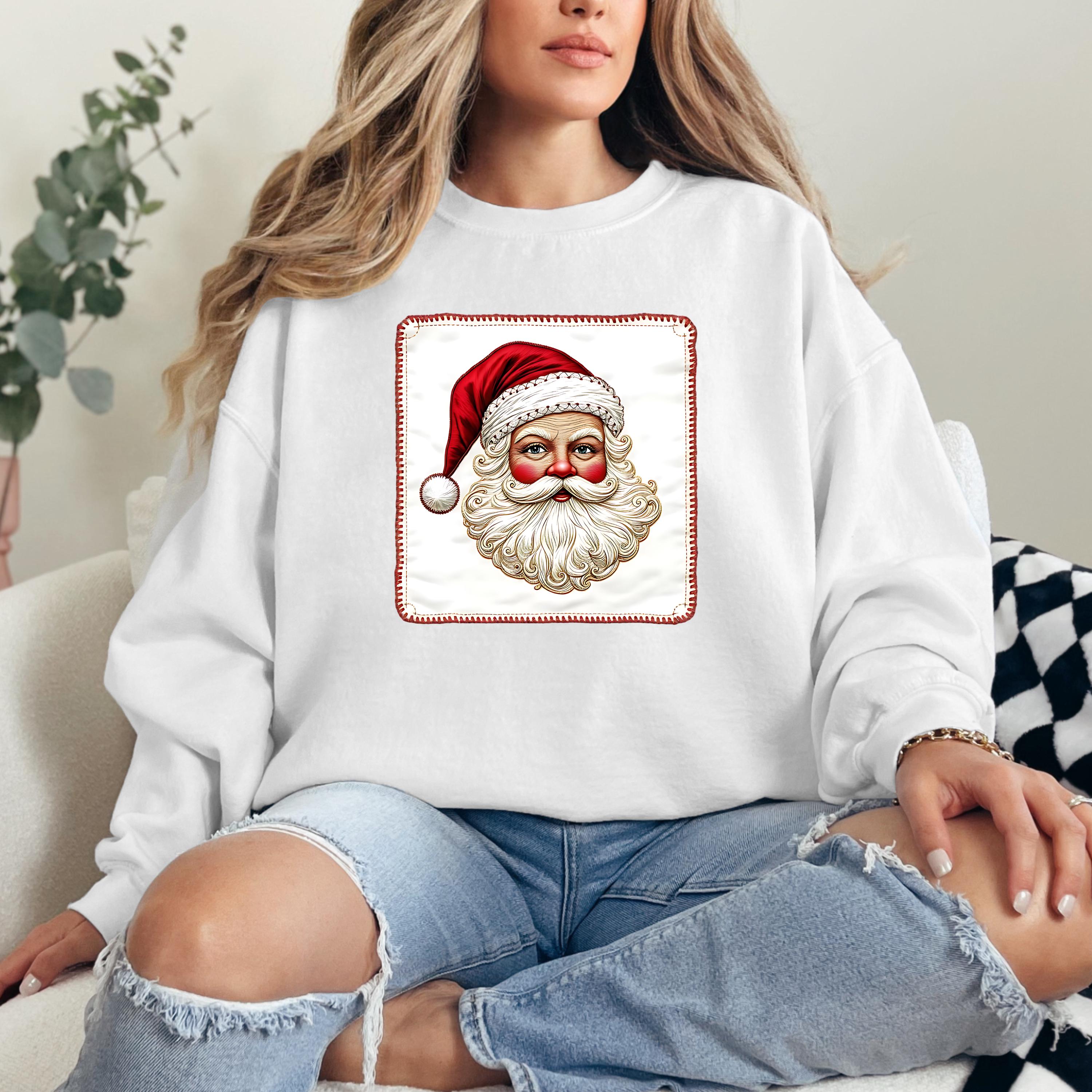 Vintage Santa Claus Face Art: Detailed Christmas PNG (Digital Download)