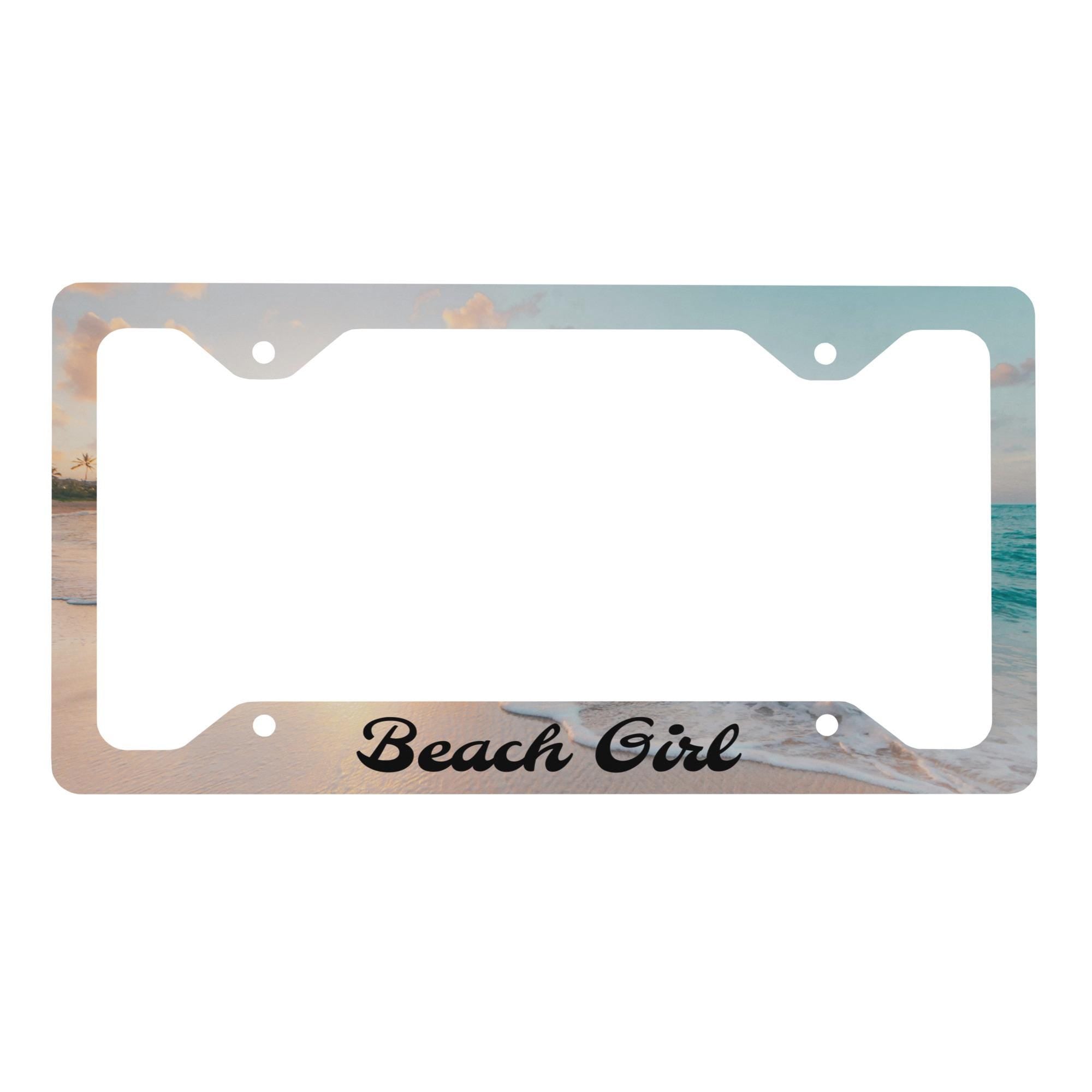 Beach Girl Sunrise Metal license plate frame