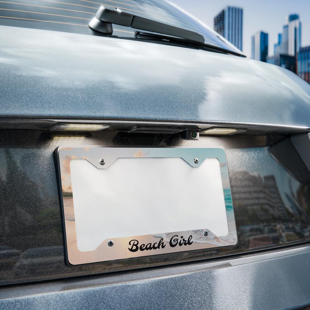 Beach Girl Sunrise Metal license plate frame