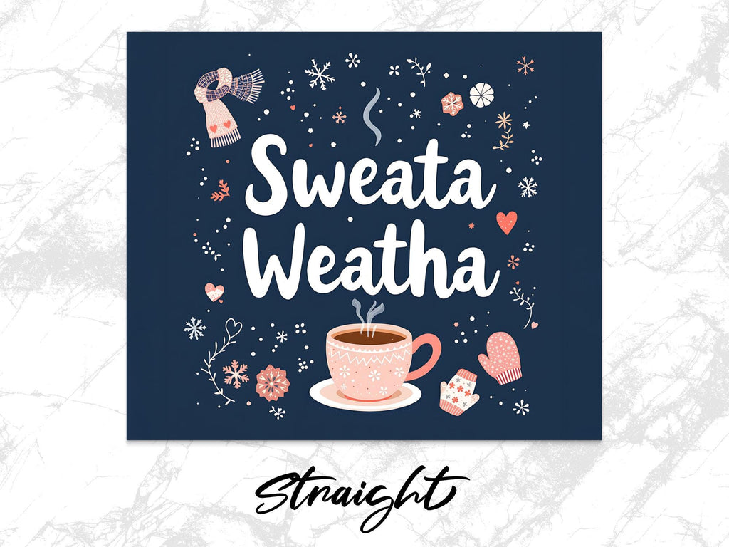 Sweata Weatha Tumbler Wrap: Cocoa & Snowflake Design (Digital Download)
