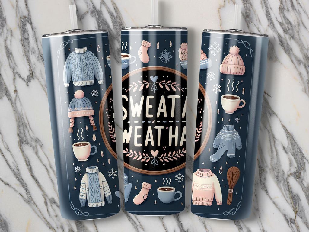 Sweata Weatha Tumbler Wrap: Winter Holiday Design (Digital Download)