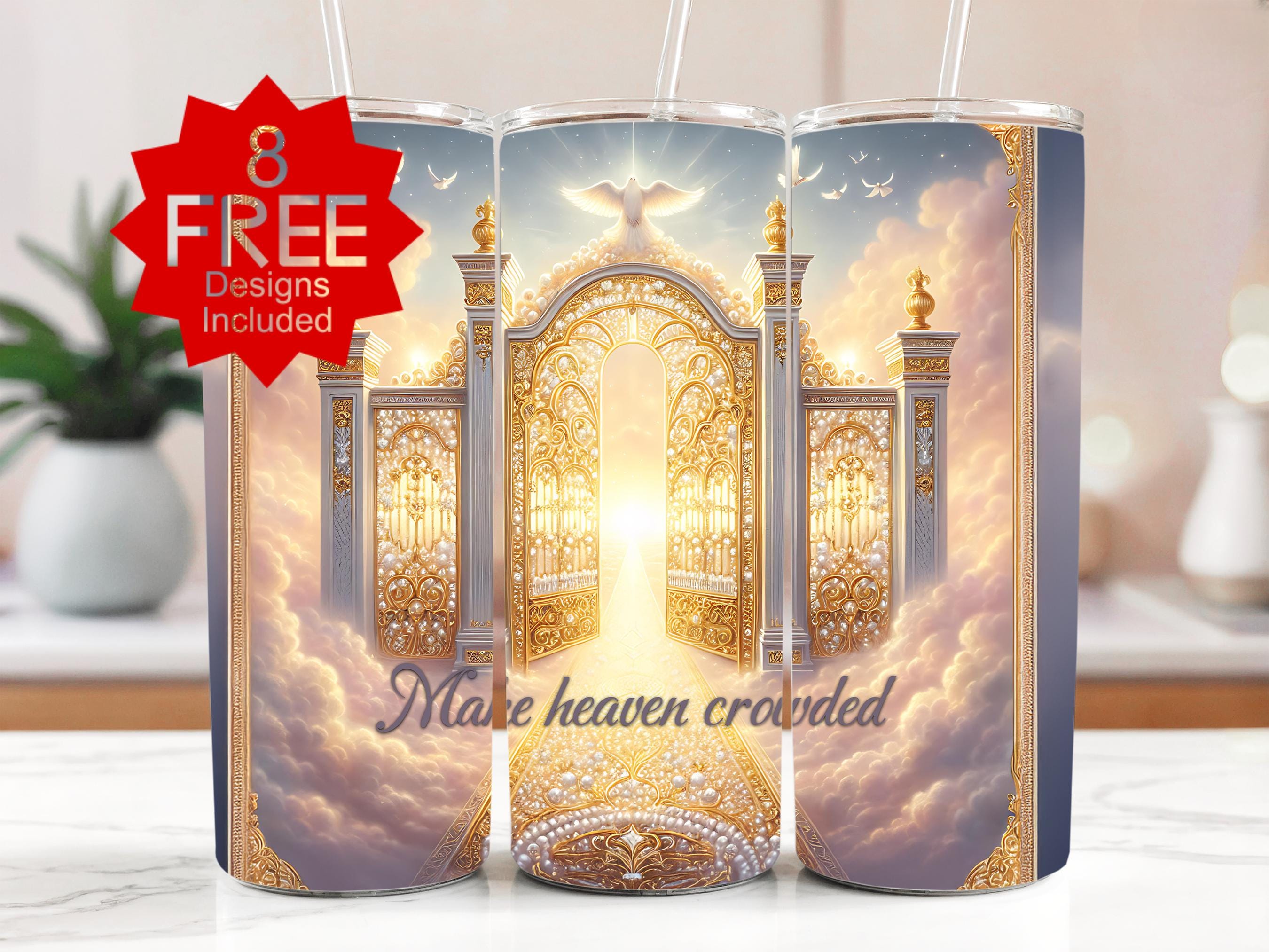 Make Heaven Crowded 20oz Tumbler Wrap: Heaven's Gate Design (Digital Download)