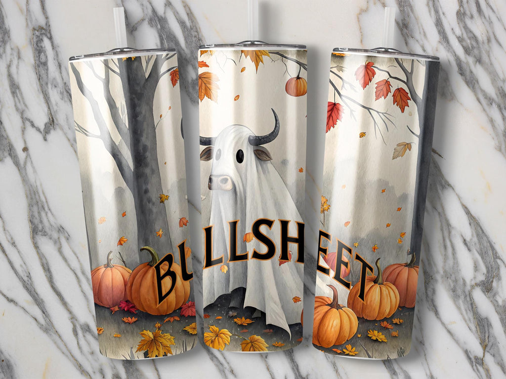 Ghost Cow Tumbler Wrap: Funny Halloween 20oz Skinny Tumbler Design (Digital Download)