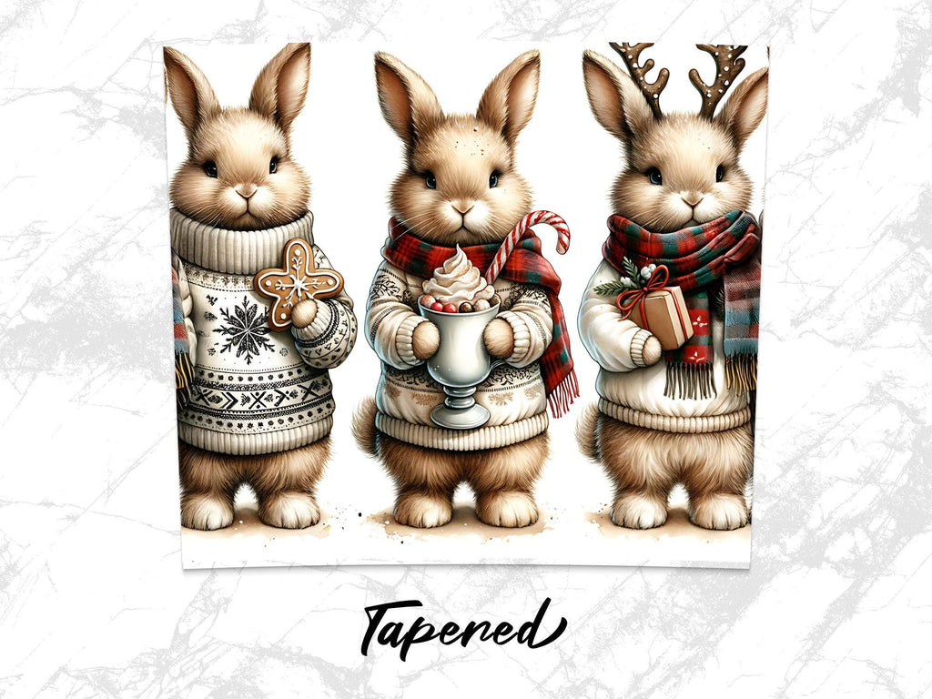 Winter Bunnies 20oz Tumbler Wrap: Holiday Hare PNG (Digital Download)