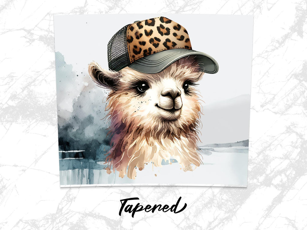 Leopard Hat Llama PNG: Boho Animal Tumbler Wrap (Digital Download)