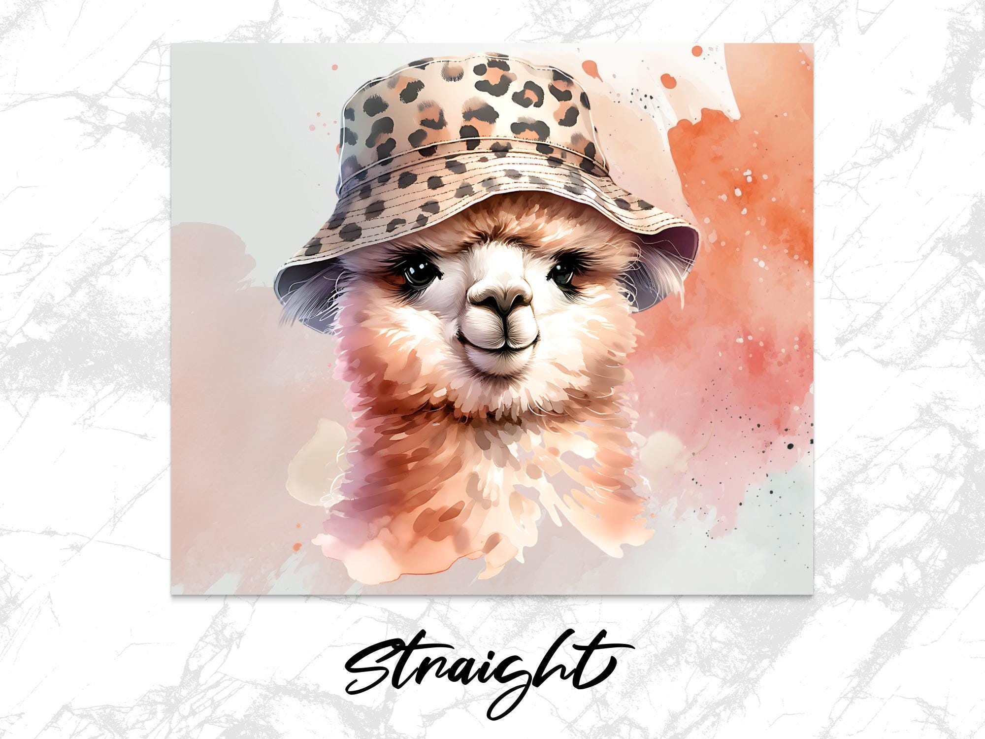 Llama Leopard Bucket Hat Tumbler Design (Digital Download)