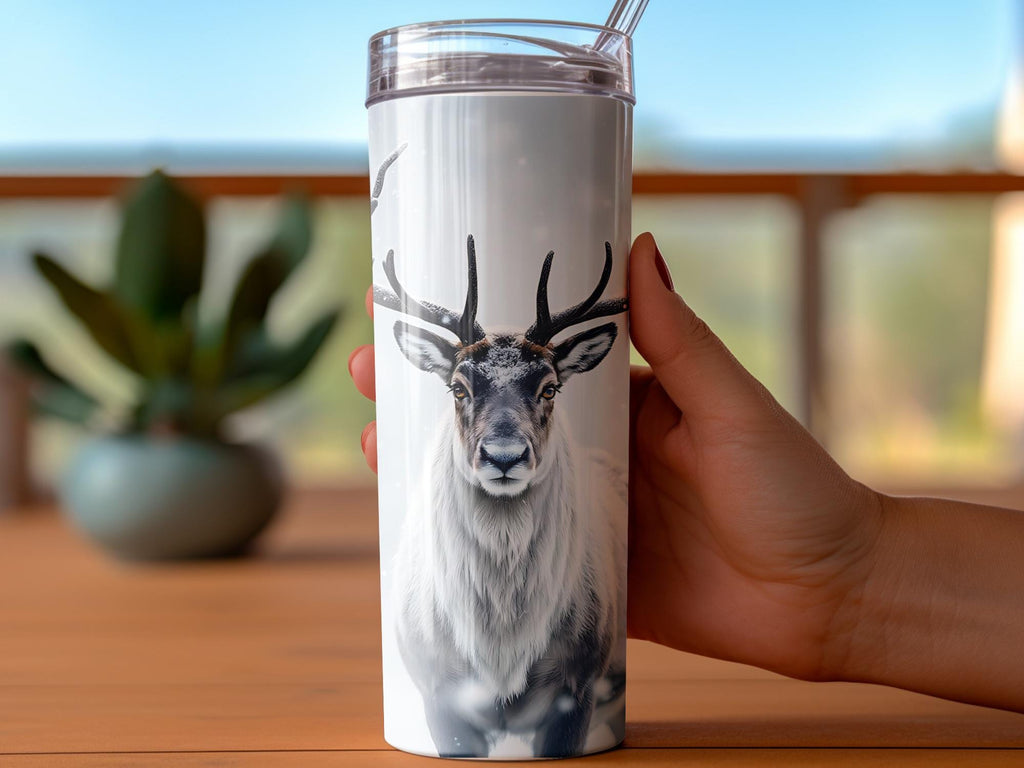Reindeer Tumbler Wrap: Winter Christmas 20oz Skinny Tumbler Design (Digital Download)