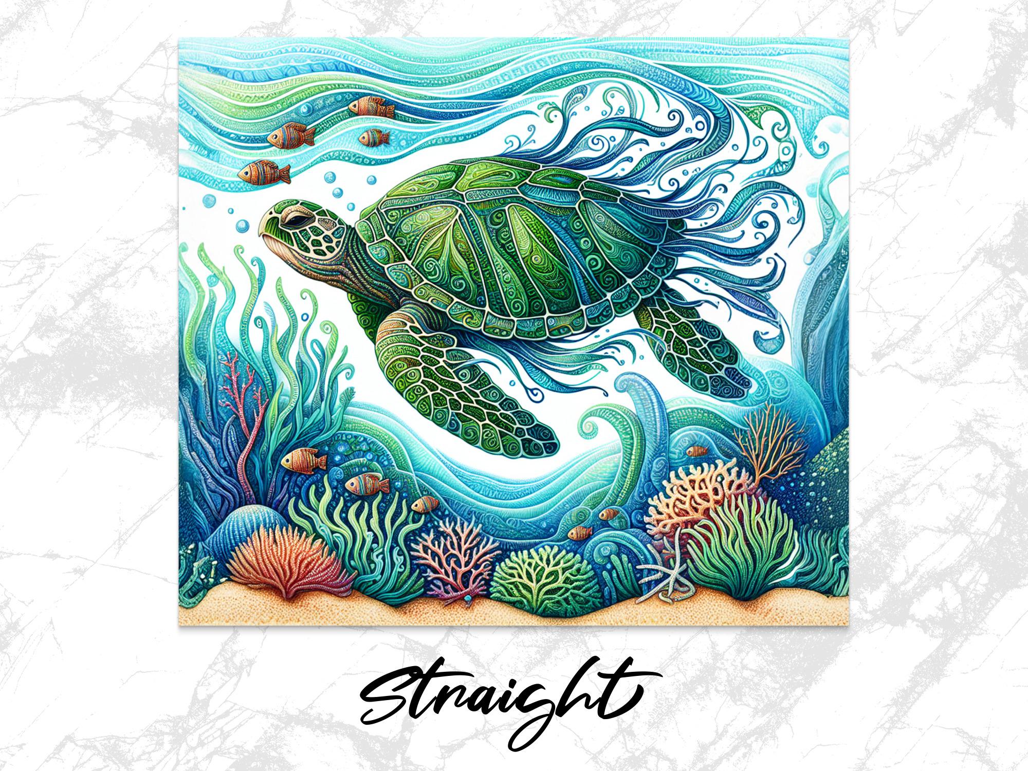 Sea Turtle Tumbler Wrap: Ocean Life Sublimation Design (Digital Download)