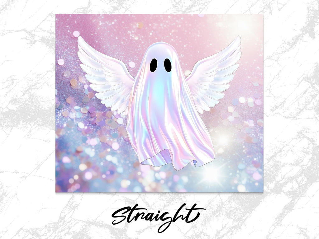 Angel Ghost Tumbler Wrap: Halloween Pastel Glitter (Digital Download)