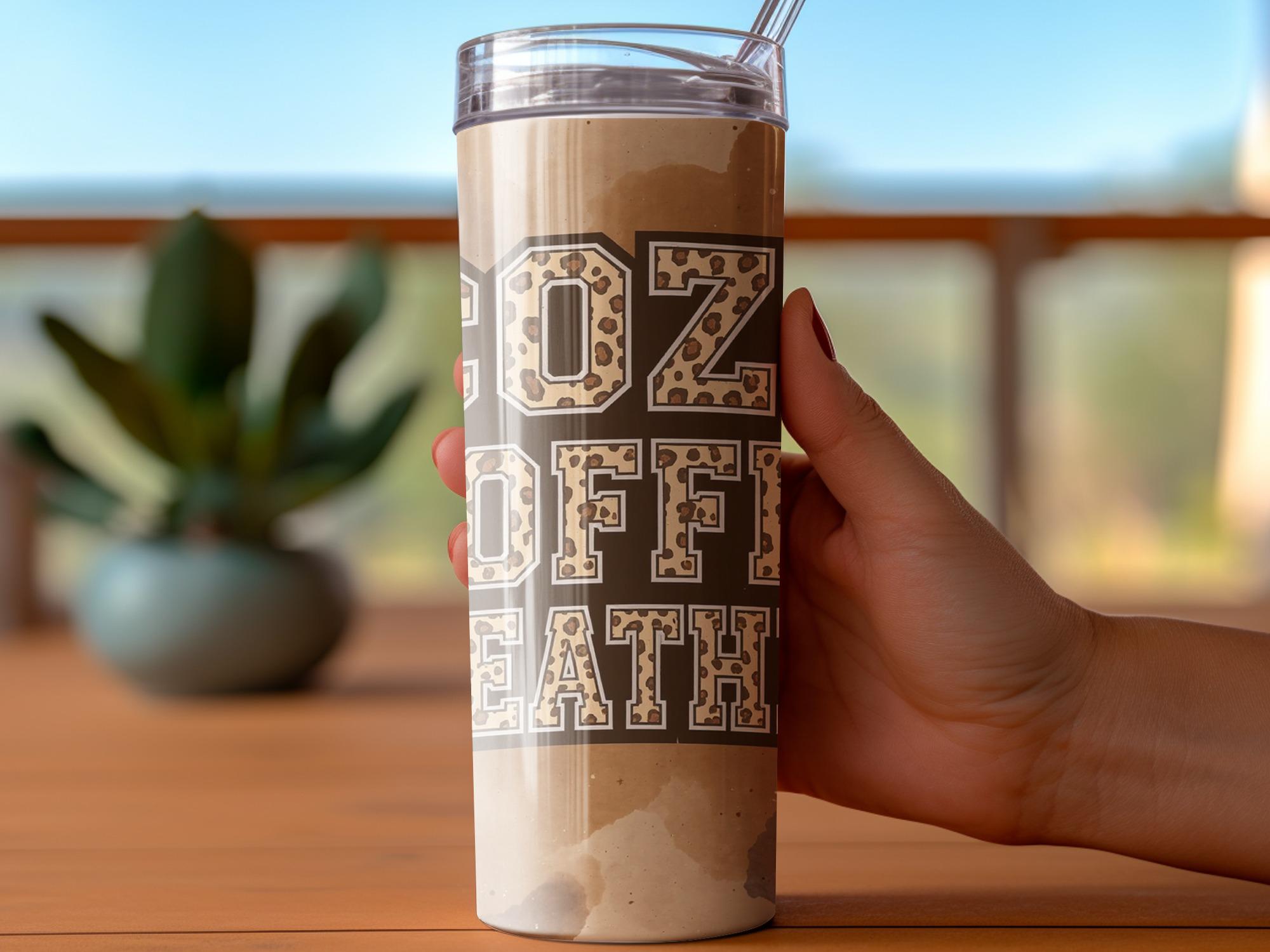 Leopard Print Coffee Tumbler Wrap: Cozy Sublimation Design (Digital Download)