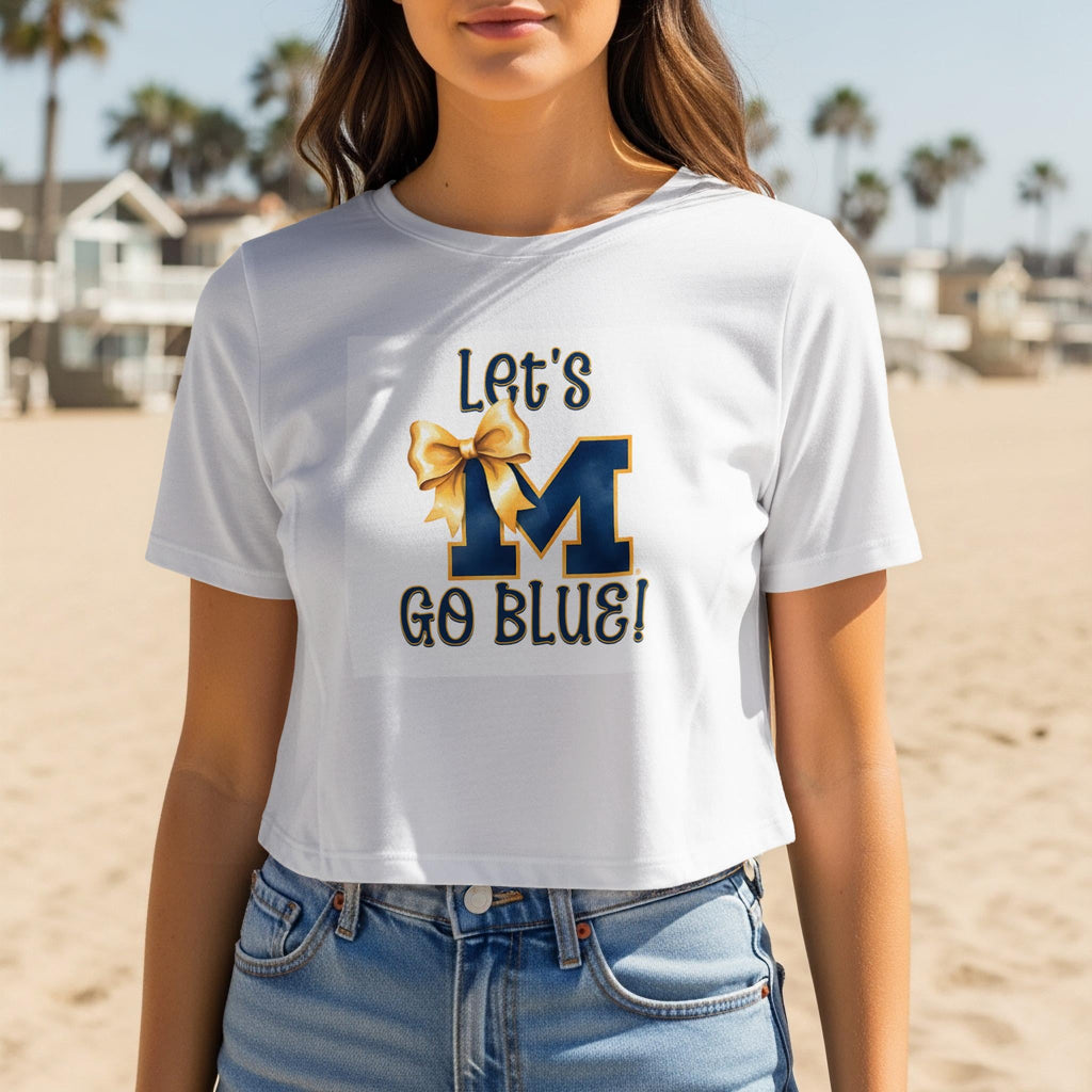 Michigan PNG: Let's Go Blue Bow Graphic (Digital Download)