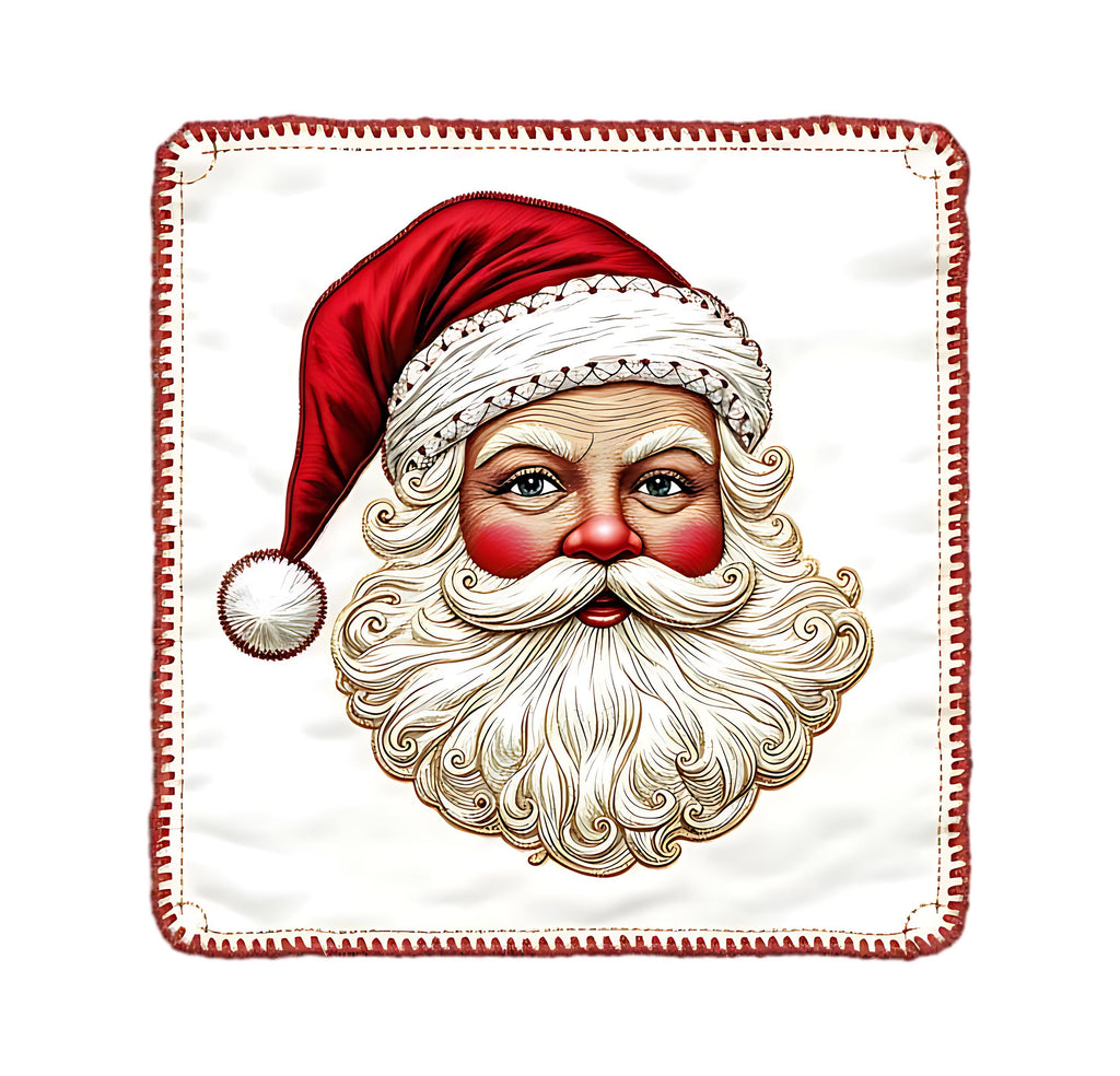 Vintage Santa Claus Face Art: Detailed Christmas PNG (Digital Download)
