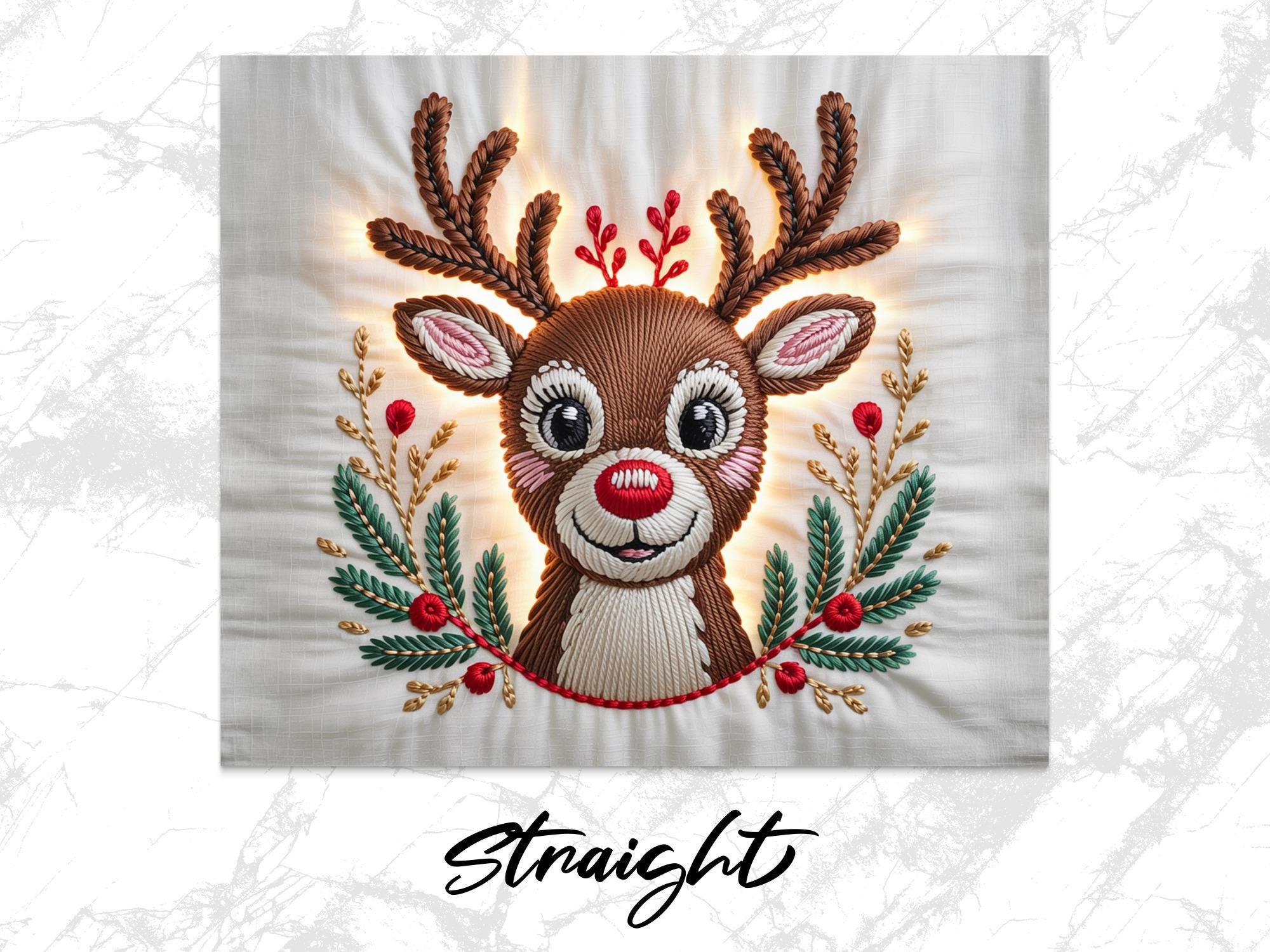 Rudolph Reindeer 20oz Tumbler Wrap - Christmas Sublimation Design (Digital Download)
