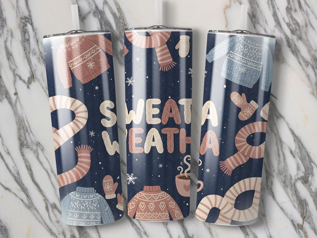 Sweater Weather Tumbler Wrap: Cozy Winter Design (Digital Download)