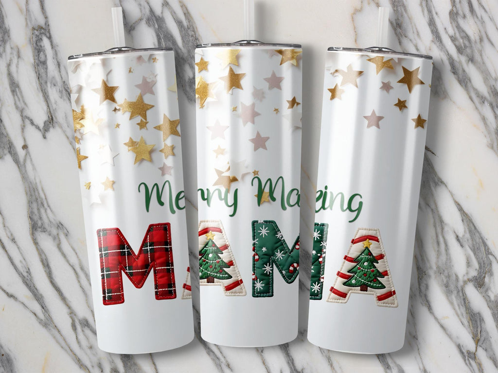 Merry Making Mama Tumbler Wrap - Christmas Sublimation Design (Digital Download)