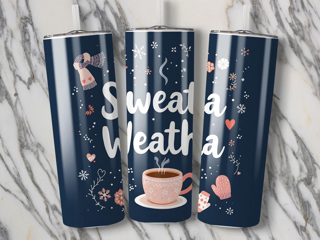 Sweata Weatha Tumbler Wrap: Cocoa & Snowflake Design (Digital Download)
