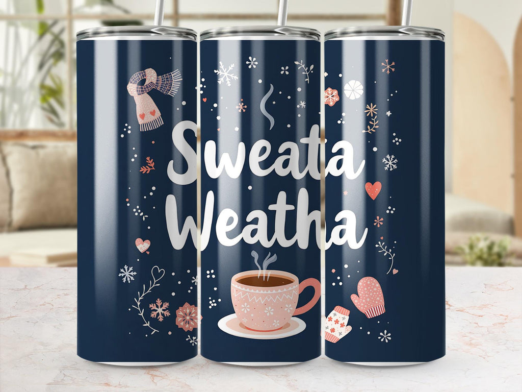 Sweata Weatha Tumbler Wrap: Cocoa & Snowflake Design (Digital Download)