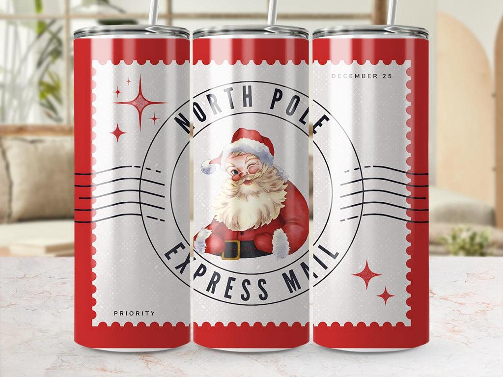 North Pole Express Santa Tumbler Wrap: 20oz Skinny Tumbler (Digital Download)