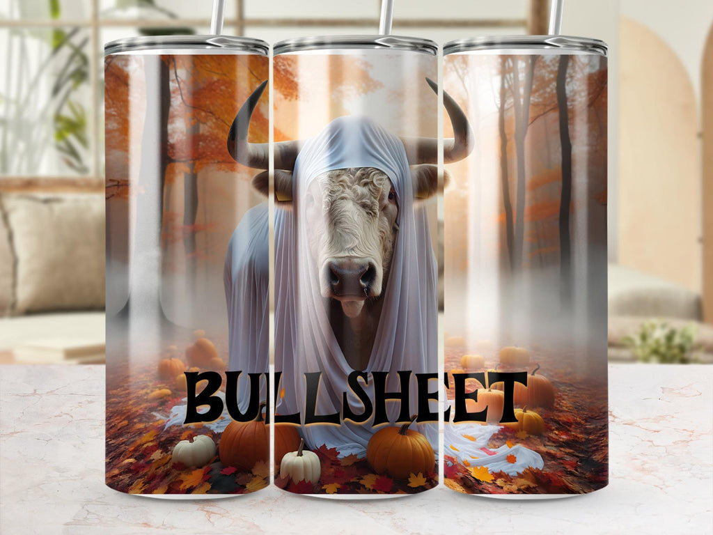 Funny Halloween Cow Tumbler Wrap: Ghost Costume, Fall Design (Digital Download)