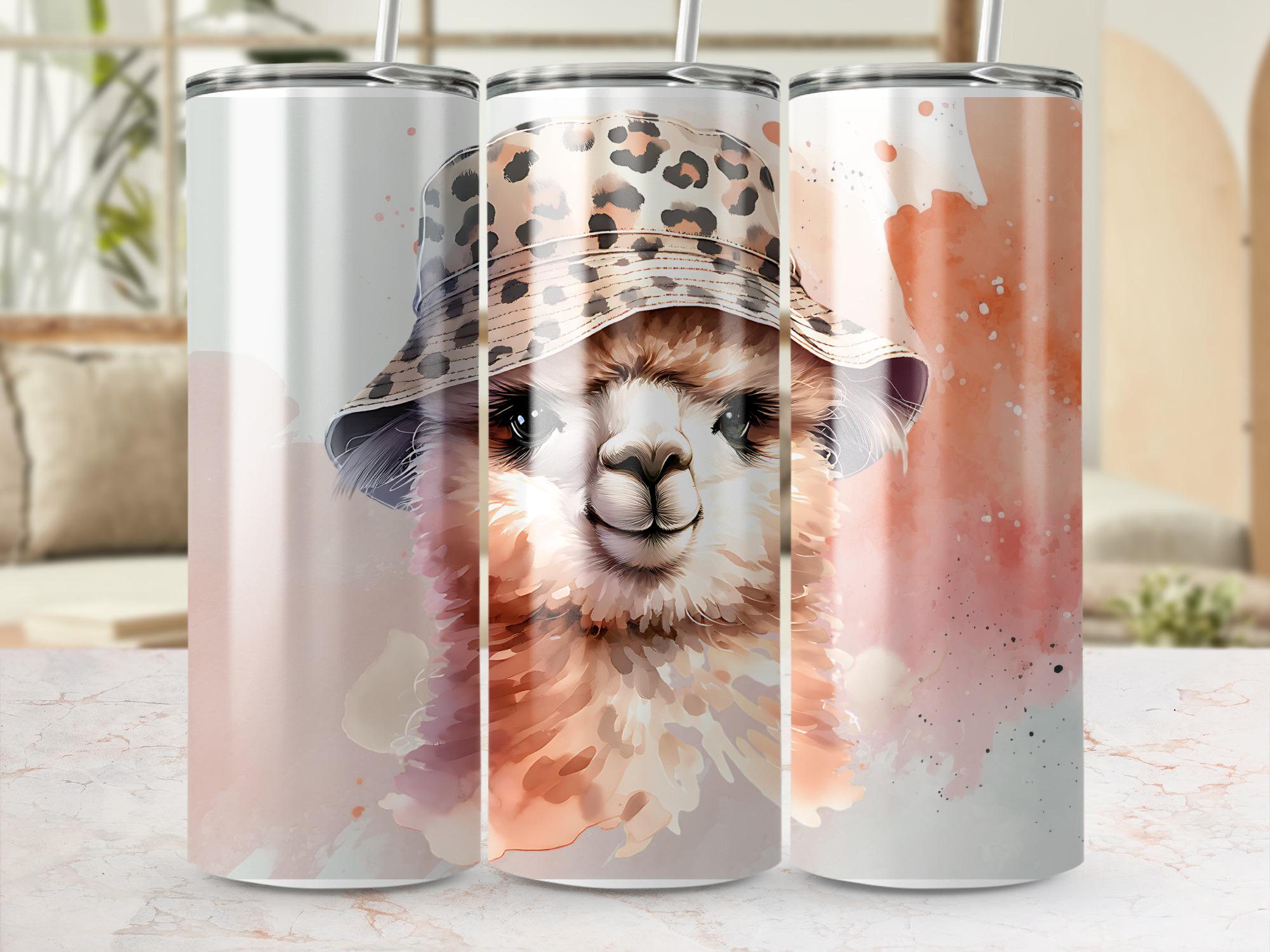 Llama Leopard Bucket Hat Tumbler Design (Digital Download)