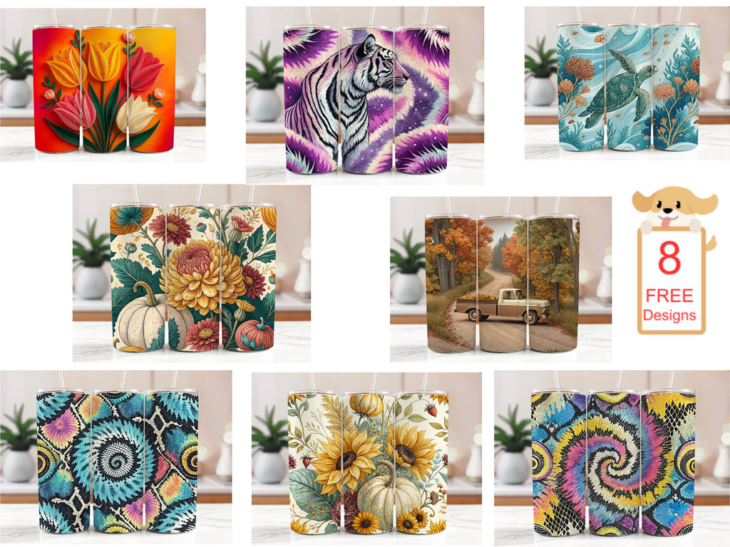 Leopard Hat Dog PNG: Funny Puppy Tumbler Wrap (Digital Download)