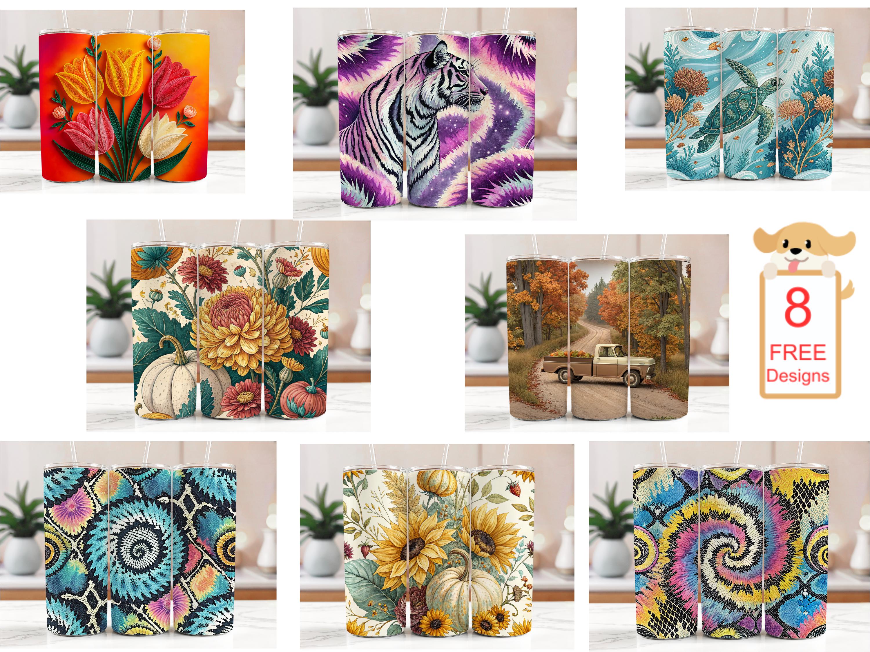 Leopard Hat Dog PNG: Funny Puppy Tumbler Wrap (Digital Download)