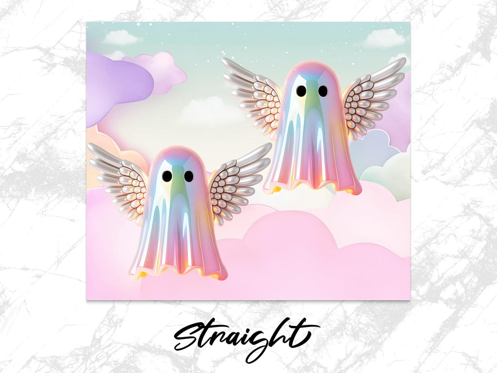 Angel Ghost Tumbler Wrap: Pastel Goth Sublimation Design (Digital Download)