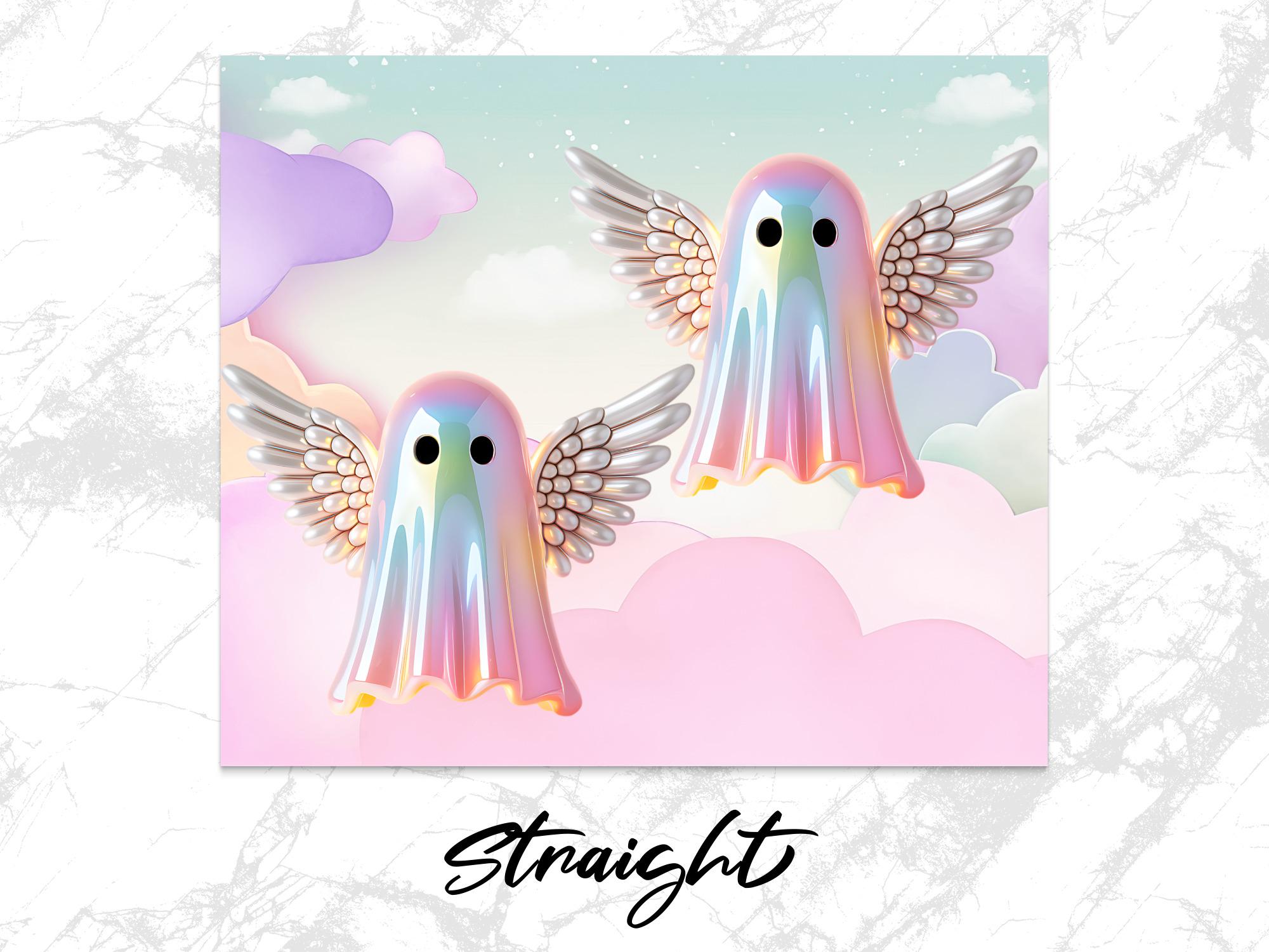 Angel Ghost Tumbler Wrap: Pastel Goth Sublimation Design (Digital Download)