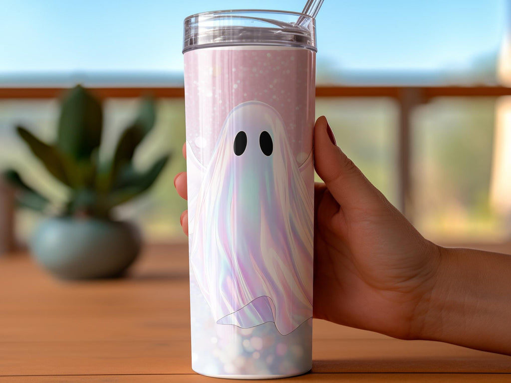 Angel Ghost Tumbler Wrap: Halloween Pastel Glitter (Digital Download)