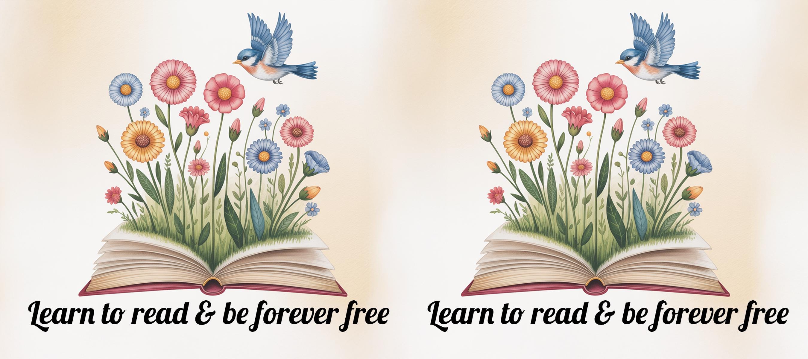 Book Lover Mugs, Reader Gift, Floral Bird Glassware, Literary Present, Forever Free Cup, Bookworm Mug, Reading Lover Gift, Gift For Her